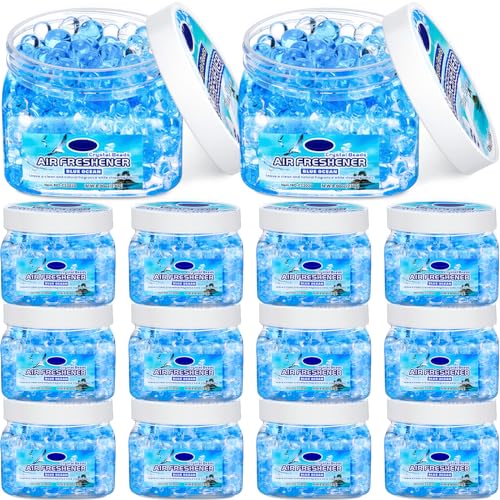 Dansib 12 Pcs Air Freshener Bulk Odor Gel Eliminator Beads 8 oz Long Lasting Air Freshener Beads Eliminates Odors in Home Bathrooms Cars Boats Rvs and Pet Areas(Ocean)