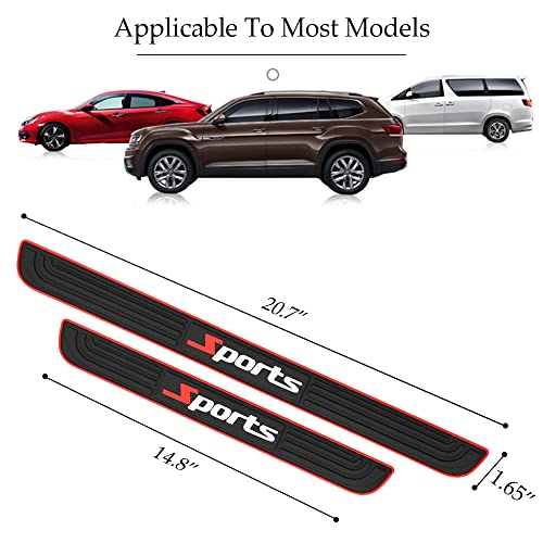 Dwarfoo 4 Pcs Car Door Sill Scuff Plate Cover, Front/Rear Door Sill Scuff Plate Guard, Decoration Door Entry Guard Door Sill Scuff Plate Stickers, Fit For Cars, Suvs, Business Vehicles #TOP1