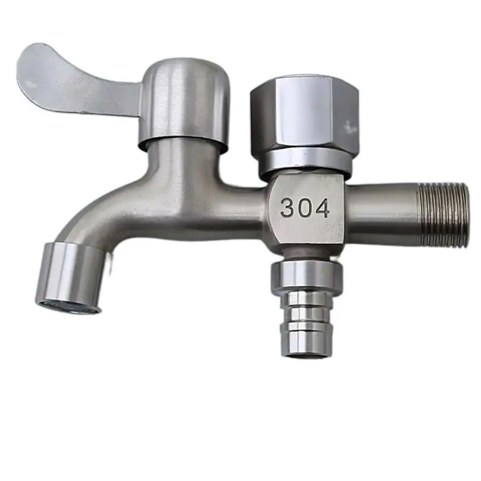 Trryuip A Outside Tap One-In-Two-Out Mop Pool Faucet Dual-Water Tap Expansion For Washing Machine Outdoor Garden(-A)