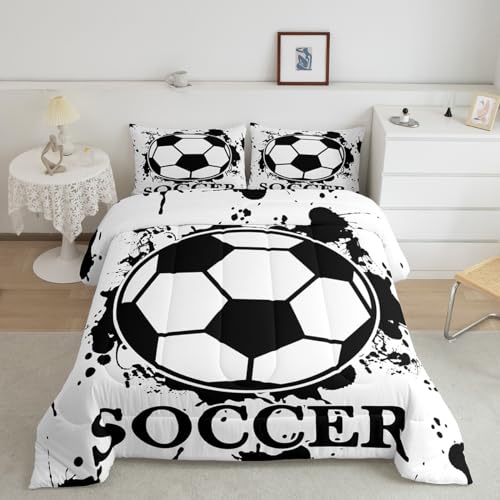 Image of Feelyou Soccer Comforter Set Tie Dye Bedding Queen Size for Kids Teens