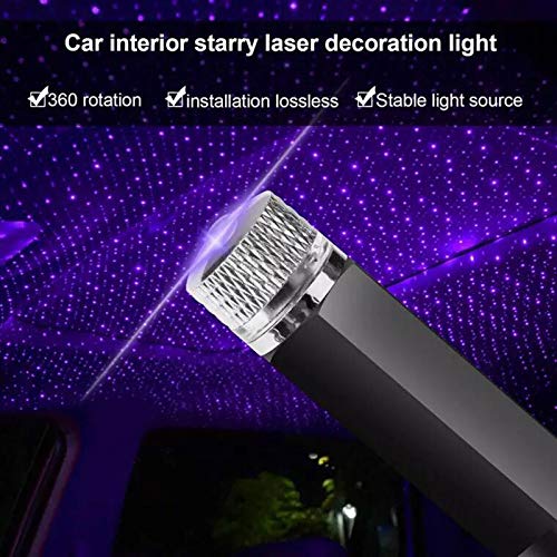 Usb Star Projector Night Light, Adjustable Romantic Starry Sky Projector Car Light, Portable Atmosphere Decorative Auto Roof Light For Bedroom, Car, Party, Wall, Ceiling Blue Purple #TOP1