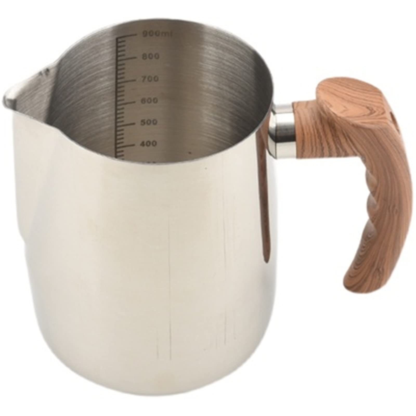 Jarras para Espumar leche Copa de flores extracción acero inoxidable con escala café engrosada leche en espesas taza espuma Barista del arte latte(1000ml)