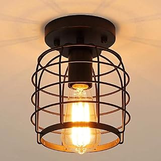 Przemysłowa lampa sufitowa, vintage wisząca oprawa oświetleniowa metalowa klatka lampy do kuchni sypialni salonu E27