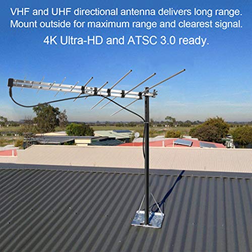 Pbd Outdoor Antenna Yagi Satellite Hd Antenna - Attic Or Roof Mount Tv Antenna, Rv Antenna For Camping, Long Range Digital Ota Antenna For Clear Reception, 4K 1080P, All Metal #TOP5