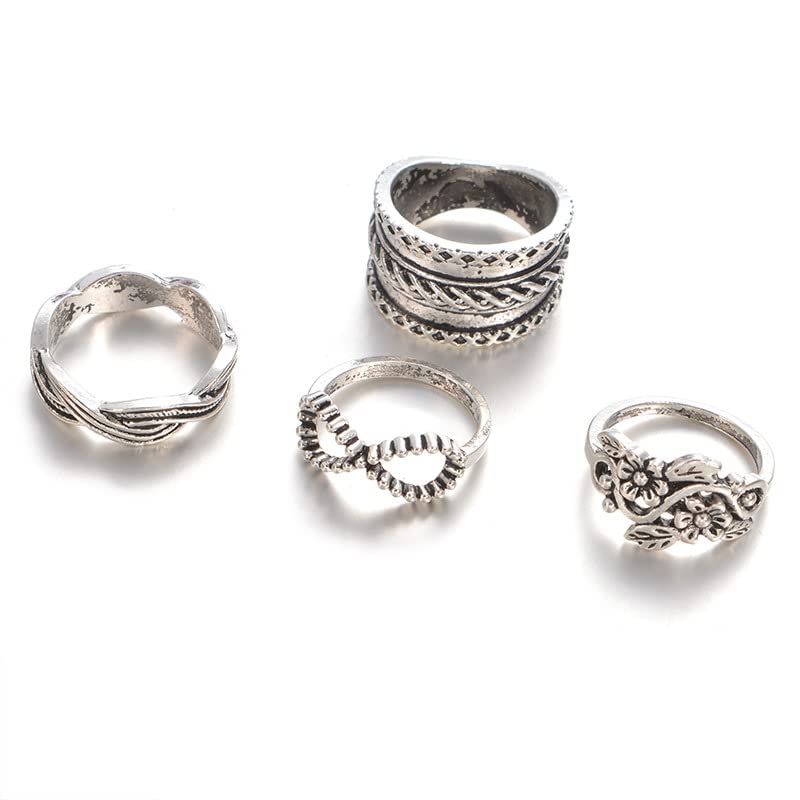 Scintillare By Sukkhi Youthful Floral Design Oxidised Ring Combo for Women (B0BQJH3SW8) Amazon Price History, Amazon Price Tracker