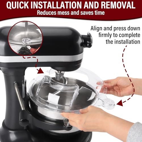 Image of Pouring Shield for KitchenAid Stand Mixers Bowl Lift 6-7 QT Stainless Steel (Only),Safety Pouring Shield,Splatter Guard for Kitchen aid Mixer Bowl,Kitchen aid Accessories and Attachments