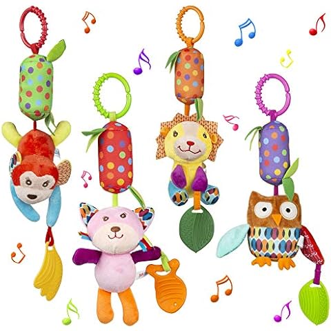 WolinTek 4 PCS Juguetes Colgantes de Animales para bebés Cover