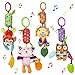 WolinTek 4 Pcs Jouet de Poussette pour Bébés,Berceau Hochet Jouets Animales,Jouets Suspendus pour bébés Landau,Jouets Doux de bébé de hochets pour garçons et Filles