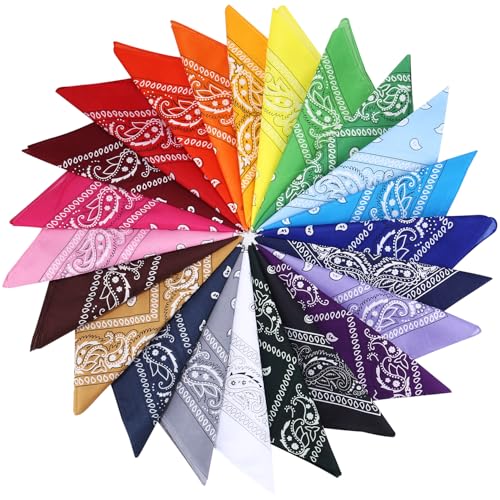 Vuxava Bandana Donna Uomo – 23 Pezzi Bandane Colorate in