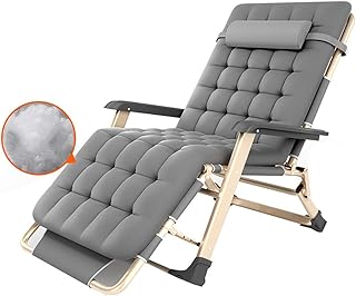 HLL Taburetes, Sillas Solarium Plegable Reclinable Acolchado Extraíble con Gravedad Cero Almohada para Jardín Del Patio de la Playa Piscina Que Soportan el Peso de 200 Kg