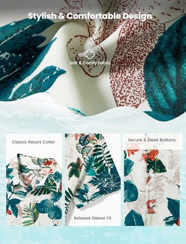 Image of PATPAT Family Hawaiian Matching Outfits - Mommy and Me Vacation Outfits | Halter Sundresses and Button Down Shirts,Caribbean Vacation Summer Tropical Outfits,Hawaiian Boho Tropical Floral Printed