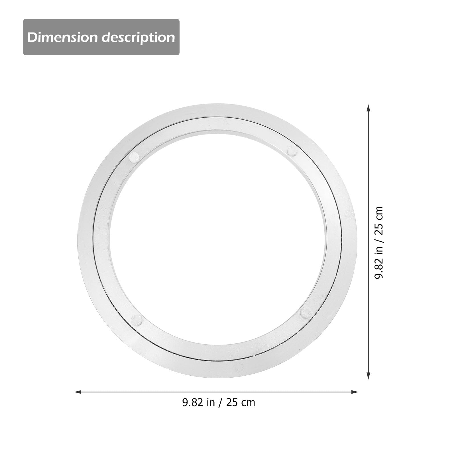 Gatuida Rodamiento Giratorio de Aleación de Aluminio Plateado de 10 Pulgadas (250 X 8,5 Mm) para Mesa de Comedor, Base Giratoria de 360 Grados, Accesorio para Bandeja Giratoria Doméstica,