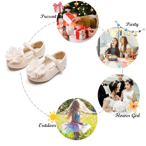 Image of Felix & Flora Toddler Flower Girl Dress Shoes - Girl Ballet Flats Party School Shoes Wedding