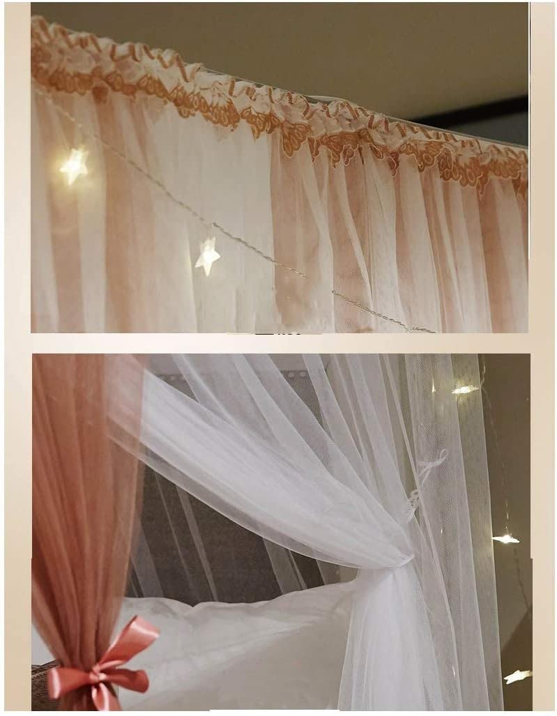 4 hoeken post hemelbed gordijn, elegant hemelbed gordijnen, voor volwassen tienermeisjes peuters meisjes wieg bed slaapkamer decoratie, bedhemel voor twin, full, queen, kingsize bed, B-71 * 79in