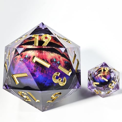 Mini Planet 50mm Chonk D20 DND Role Playing Games and RPG Tabletop Game Liquid Core Dragon Eyeball Sharp Edge Polyhedral Dice by MINI PLANET - Used condition - Image 2