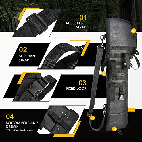 Moko Archery Arrow Quiver, Multi-Function Arrow Bag Foldable Shoulder Waist Hanged Arrows Carry Holder With Molle System For Target Shooting And Archery Sports, Black #TOP2