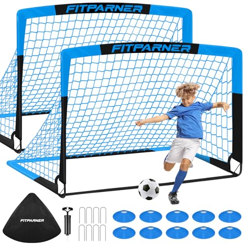 Kids Soccer Goals Set 4x3 ft with Ball & Cones