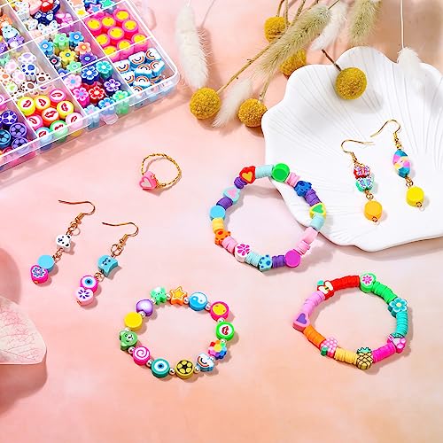 480 peças de contas de argila de polímero de flor de frutas, 24 estilos, pingentes de contas fofas p