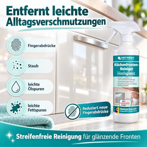 HOTREGA Küchenfronten Reiniger 2x 500 ml | Hochglanz & Lack | Streifenfrei – Ansicht 2