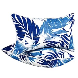 Jmgbird outdoor pillows waterproof set of 2 outdoor throw pillows with insert included 1220 inch outdoor lumbar pillows for patio furniture  urban country home decor