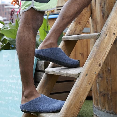 Image of Glerups 100% quality wool mix Slipper with rubber sole - Unisex Slip-on