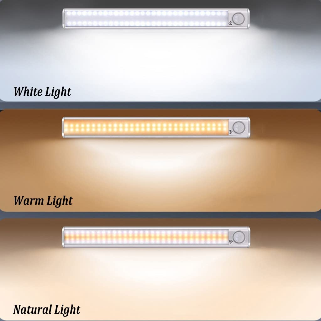 Debajo de la Iluminación del Gabinete, Luces del Sensor de Movimiento, USB Recargable Luz de Armario, Luz de Gabinete Inalámbrica Magnética, para Escaleras, Cocina, 3 Paquetes ( Color : 30cm/11.8in )