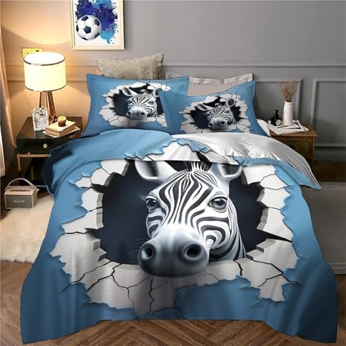 Housse de couette 3D conception forestière parure de lit microfibre 260x220 - 6