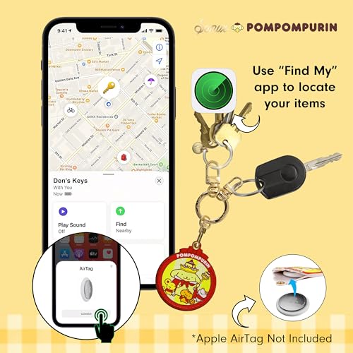 Image of Sonix Keychain Case Compatible with Apple AirTag (Pompompurin 30th Anniversary)