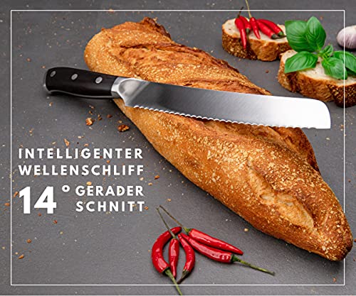 Brotmesser mit Wellenschliff aus Ebenholz von Hannah’s Homebrand