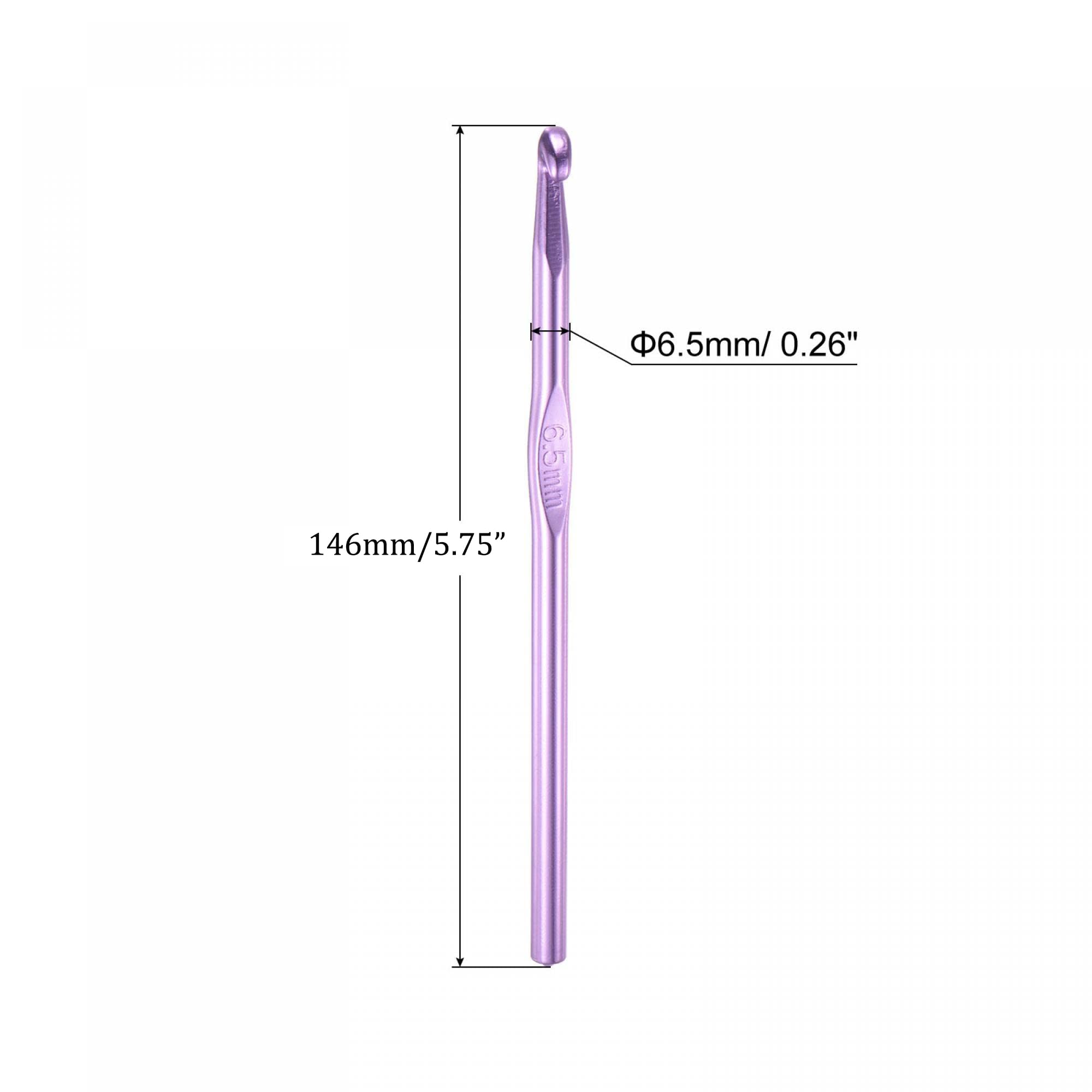 TOP-VIGOR 6Pcs 6.5mm Crochet Hook, Aluminum Crochet Hooks Knitting Needles for DIY Craft Yarn Purple Crochet Needles for Knitting Scarf - Image 2