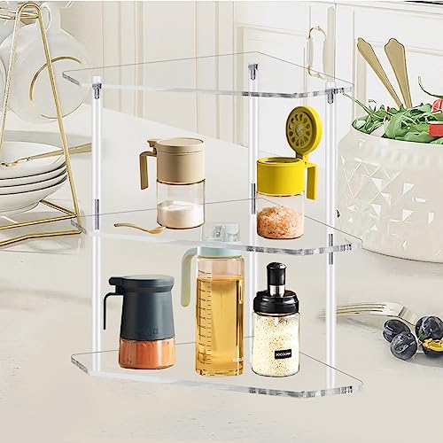 Tasybox TBCS1 Corner Shelf 2 Tier Bathroom Counter Organizer Acrylic Countertop Corner Shelves thumb #5