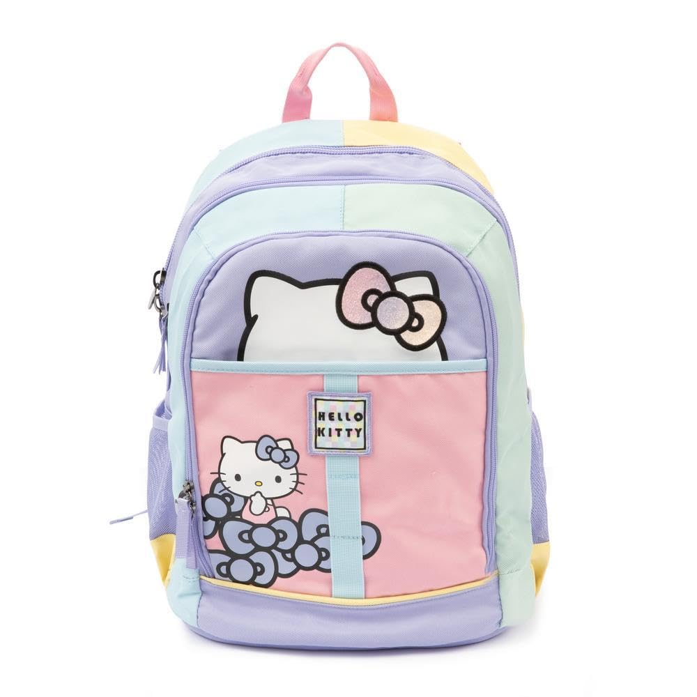 Giochi Preziosi Hello Kitty - Zaino, 3 Scomparti E Tasche Interne,Tasche Porta Borraccia, Schienale E Spallacci Imbottiti, Lt 24, Dim 32x44x19,Scuola Elementare E Medie