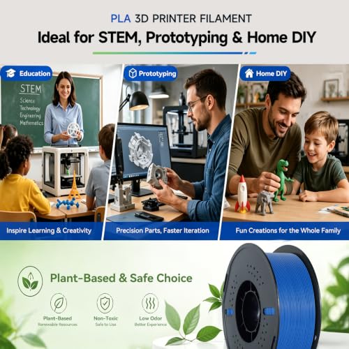 Image of Kingroon PLA 3D Printer Filament, Dimensional Accuracy + /- 0.02 mm, 1 kg Spool(2.2lbs), 1.75 mm，Blue