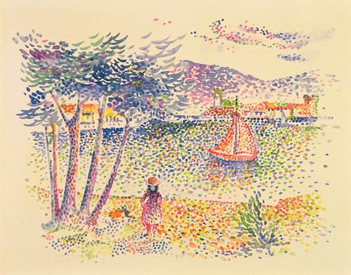 Pintura murales lienzo vintage de veleros a orillas del mar de 60x90cm