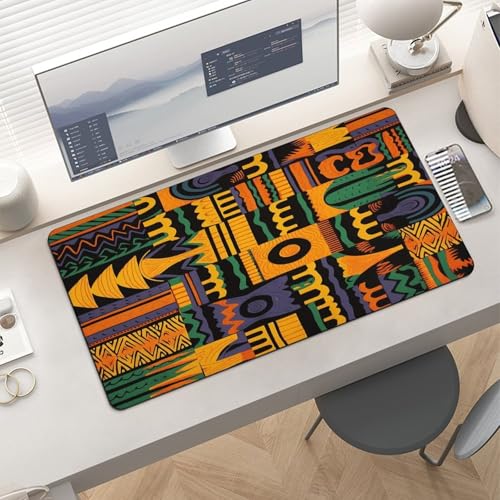 Alfombrilla de escritorio grande con diseño étnico africano miniatura 6