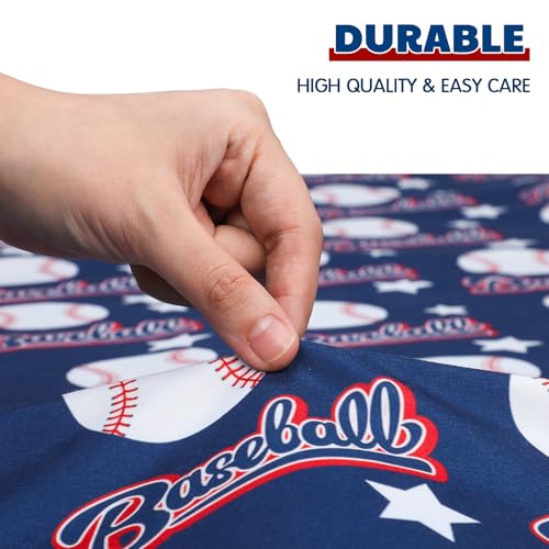 Image of VitalCozy 4 Pcs Baseball Crib Sheet Set Newborn Bedding Nursery Baby Sheets for Girl Boys Baby Gifts for Standard Crib and Toddler Mattresses, 52 x 28 x 8 Inches