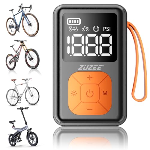 ZUZEE Mini Bike Pump, 150 PSI Portable Bicycle Pump with Gauge, 3X Faster & Auto...