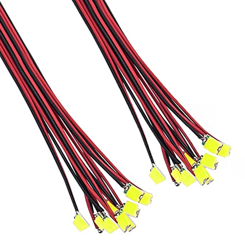 DiCUNO 20pcs Pre-Wired SMD 0805 Light Emitting Diodes, Pre-soldered Micro