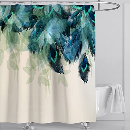 Badezimmerteppiche Rutschfest Waschbar Badematte Trocknen Schnell Wasserdicht, Toilettensitzbezug Set Toilettensitzbezug Matte, Badezimmerteppich Set 4 Stück mit Duschvorhang Grün – Bild 4