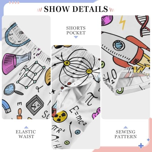 ZZXXB Physics and Mathematics Boys Long Pants Soft Trousers Elastic Waist Kids Lounge Bottoms with Pockets S-XL4