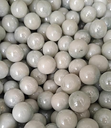 White Round Glass Marbles (15 mm) | Decorative Glass Pebbles for Home Décor, Vase Filler, Aquarium, DIY Crafts & Games | Smooth Kancha Marble Balls | Pack of 100-picture-10