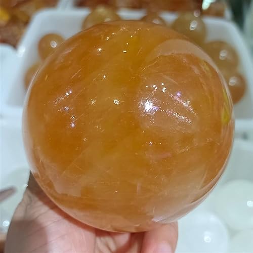 Miniatura 1 de AtkitS Bola de calcita de Miel Naranja Natural, bola de Cristal de cuarzo, Mineral Reiki, curación, hogar, oficina, desmagnetización, Gema de