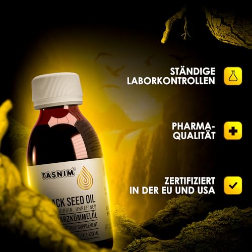 Schwarzkümmelöl Kaltgepresst Lite 120ml, Ungefiltert, Hochwertig, Naturrein und mit Olivenöl als Antioxidans, Äthiopisches Nigella Sativa Öl mit Hohem Thymoquinon, Glasflasche, Mühlenfrisch, Vegan