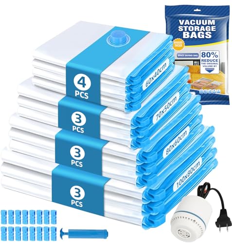 El Mejor Listado de Bolsas para aspiradoras los más recomendados. 44 Bolsas de Vacío de 13 Piezas con 1 Bomba Electrica,reutilizables bolsas de compresión de ahorro de espacio,Bolsas de almacenamiento de compresión al vacío,para Guardar...