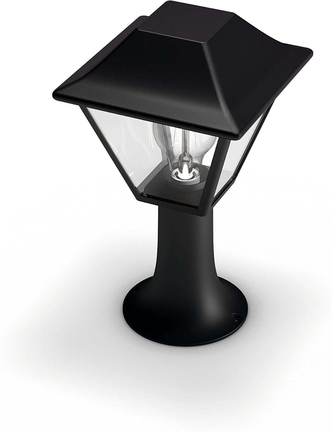 Philips myGarden Alpenglow - Poste de luz, iluminación exterior, bombilla no incluida, casquillo E27, aluminio, color negro