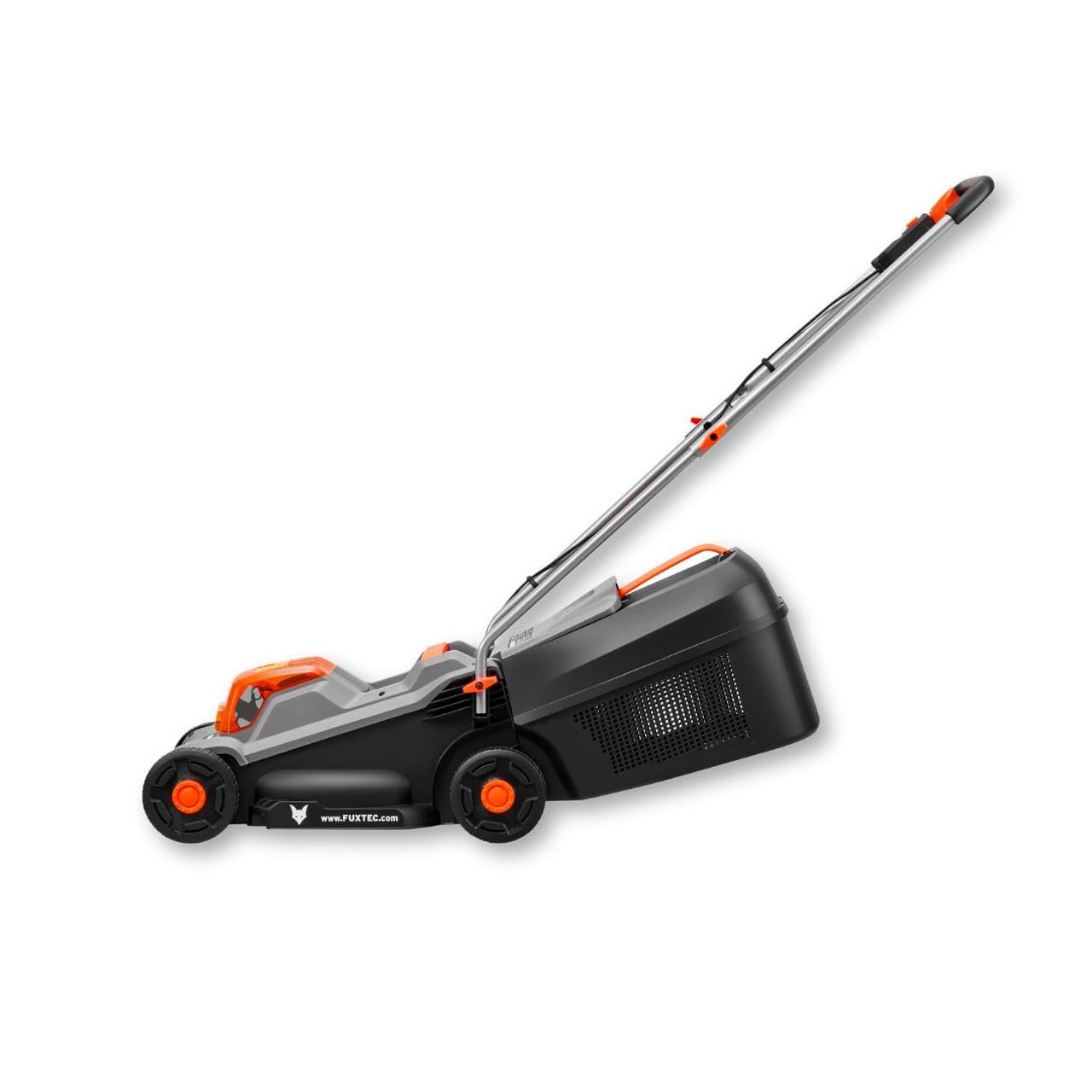 FUXTEC Tondeuse à Gazon sans Fil 20V FX-E1RM20-ECO, livrée sans Batterie ni Chargeur, Jardins Petits à Moyens, Largeur de Coupe 30 cm, bac 30L, Hauteur de Coupe 30-70 mm