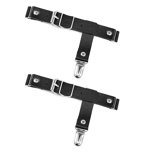 Jurxy 2PCS Gothic Punk Garters Leg Ring Leg Elastic Punk Harness Garter Belt Adjustable Suspender with Metal Clips – Black