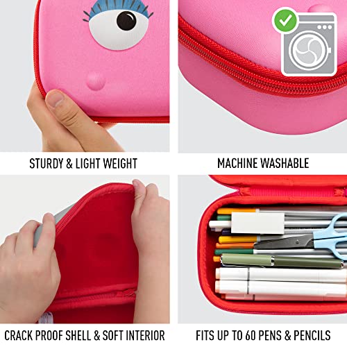 Zipit Beast Pencil Box For Girls | Pencil Case For School | Organizer Pencil Bag | Large Capacity Pencil Pouch (Pink) #TOP1