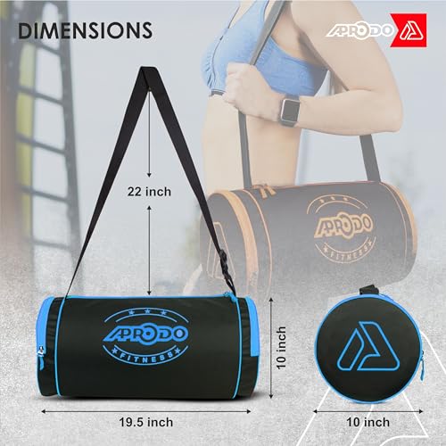 Image of APRODO Polyester PU Coated Sports Duffle /Shoulder /Gym Bag for Men & Women, 23L (18 x 9 x 9) Inch