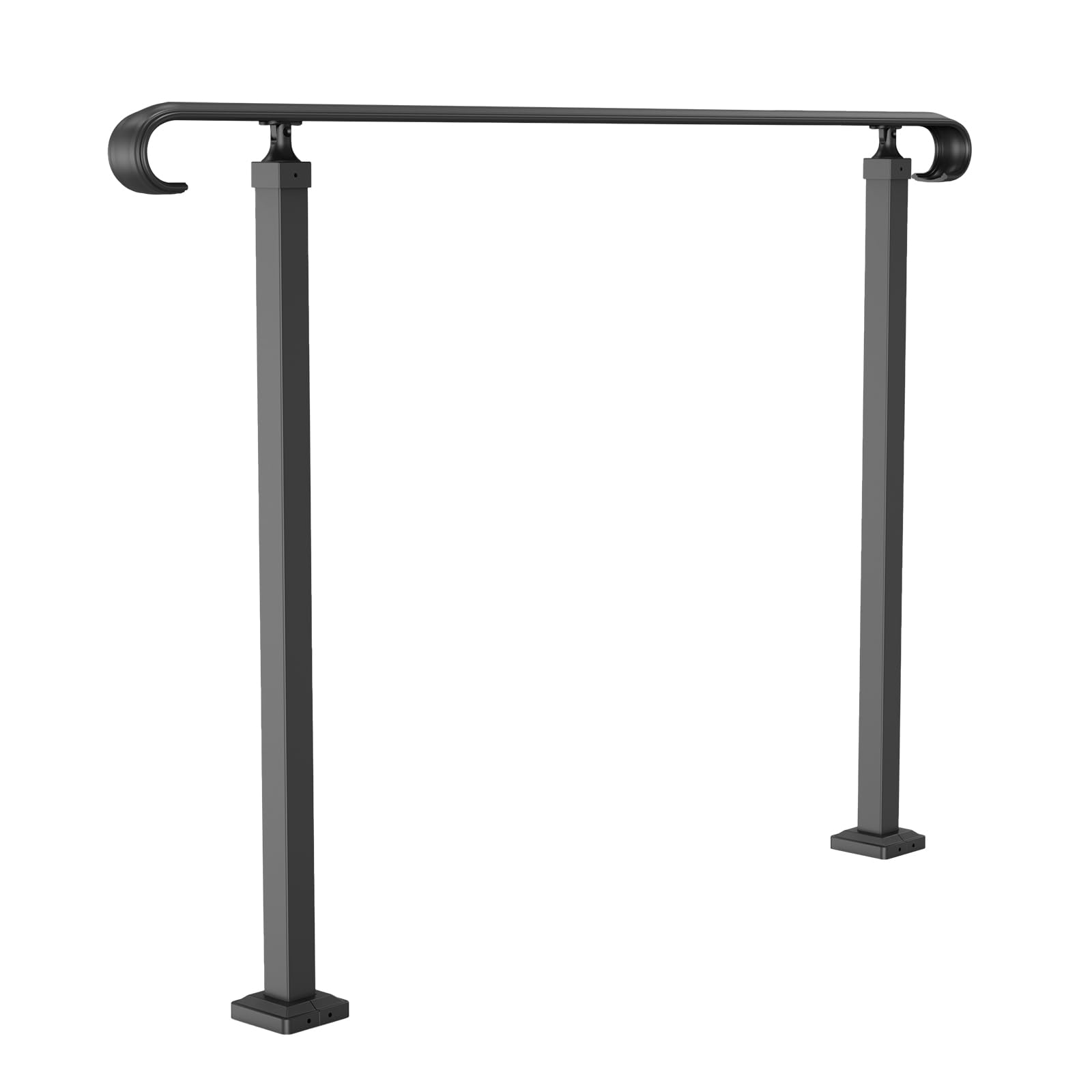 VEVOR Barandilla de Escalera Exterior 140 x 13,5 x 97 cm Barandilla de Hierro Forjado Altura y Ángulo Ajustable Pasamanos Exterior Portal para 3 Escalones Barandilla de Escalera Negro Entrada Jardín